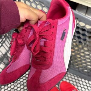 Puma Women's Fuchsia and White Sneakers